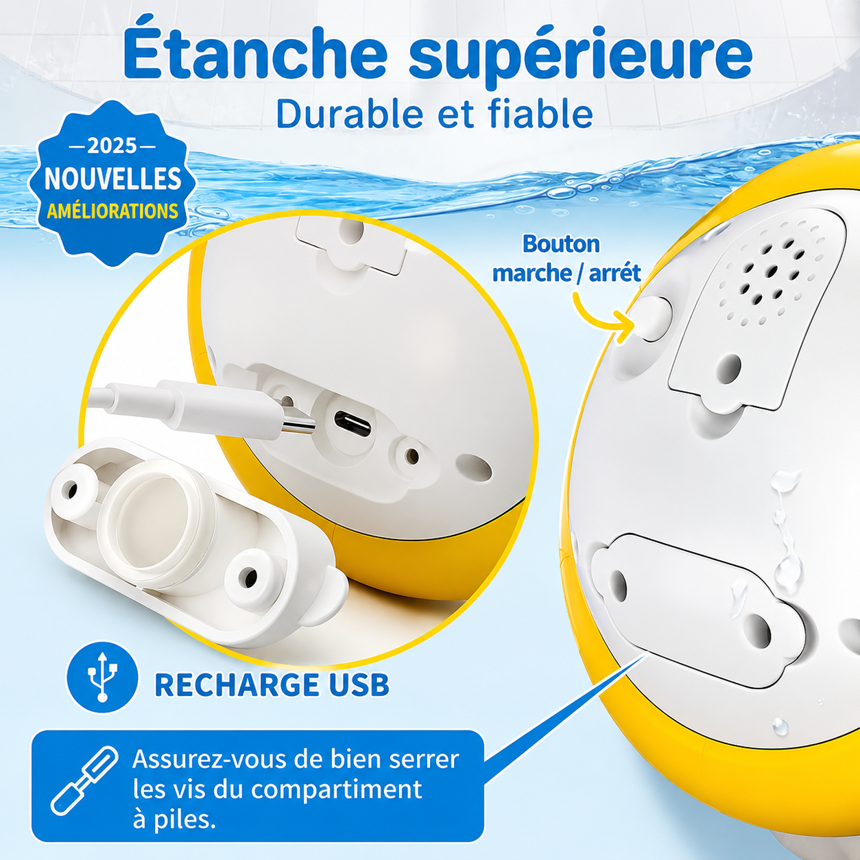 🐳 Baleine Magique Lumineuse – Le bain devient un moment magique ✨